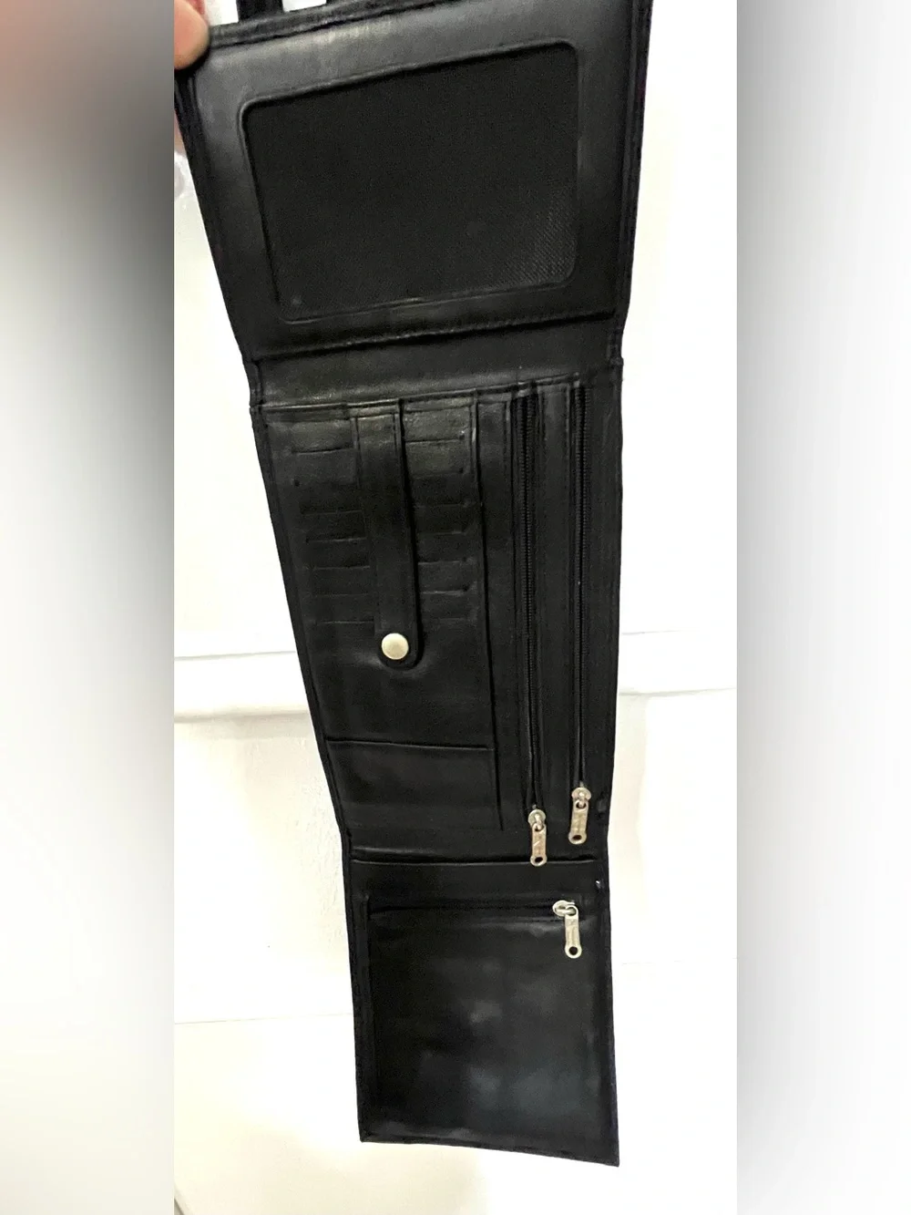 BREE Black Leather Crossbody Wallet Minimalist Luxury Men Travel Designer Bag